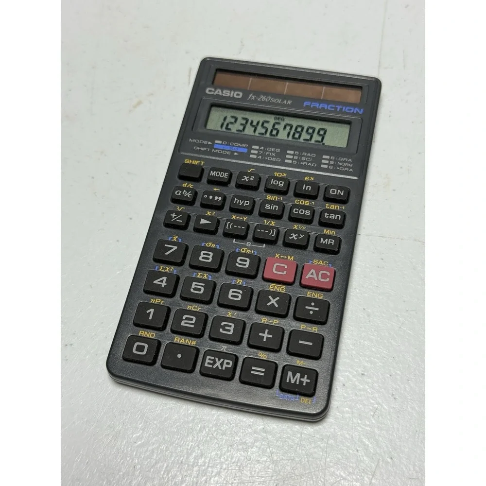 Casio FX-260‎ Solar Scientific Fraction Calculator With Case/Cover Tested